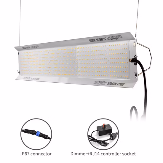 Hortione Quantum Board 200 W, intelligente Steuerung, dimmbar, bestes LED-Wachstumslicht auf dem Feld, DLC-geprüfte Vollspektrum-Wirksamkeit bis zu 2,7 Umol/J